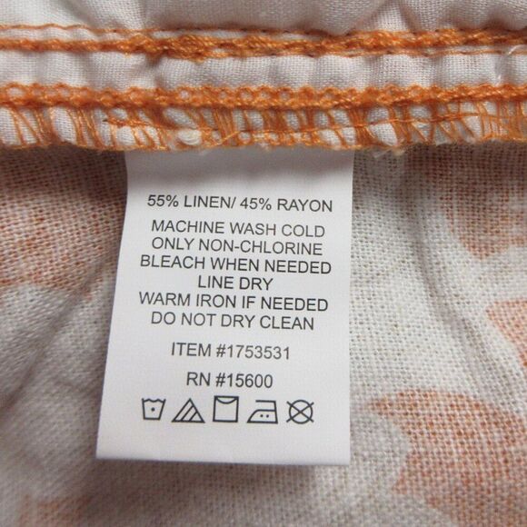 BRIGGS Ladies Linen Blend Shorts Womens XXL Orange Cream Floral Flowers 2XL NWT - Picture 5 of 12